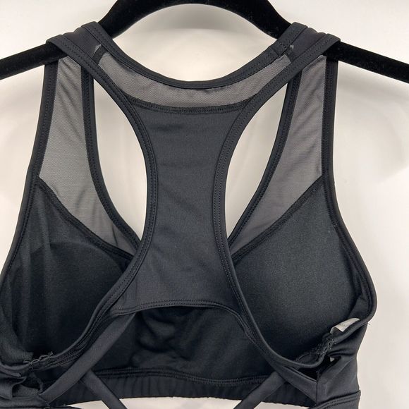 MARIKA TEK Padded Exercise Bra Black Cutout Mesh Racer Back Womens Size Medium - Picture 4 of 10